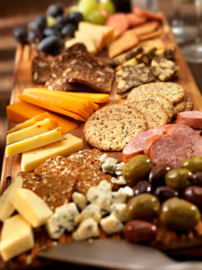 A Platter of Cheese's, Meats, Breads, Crackers, Olives and Fruit   - Photographed on Hasselblad H3D2-39mb Camera